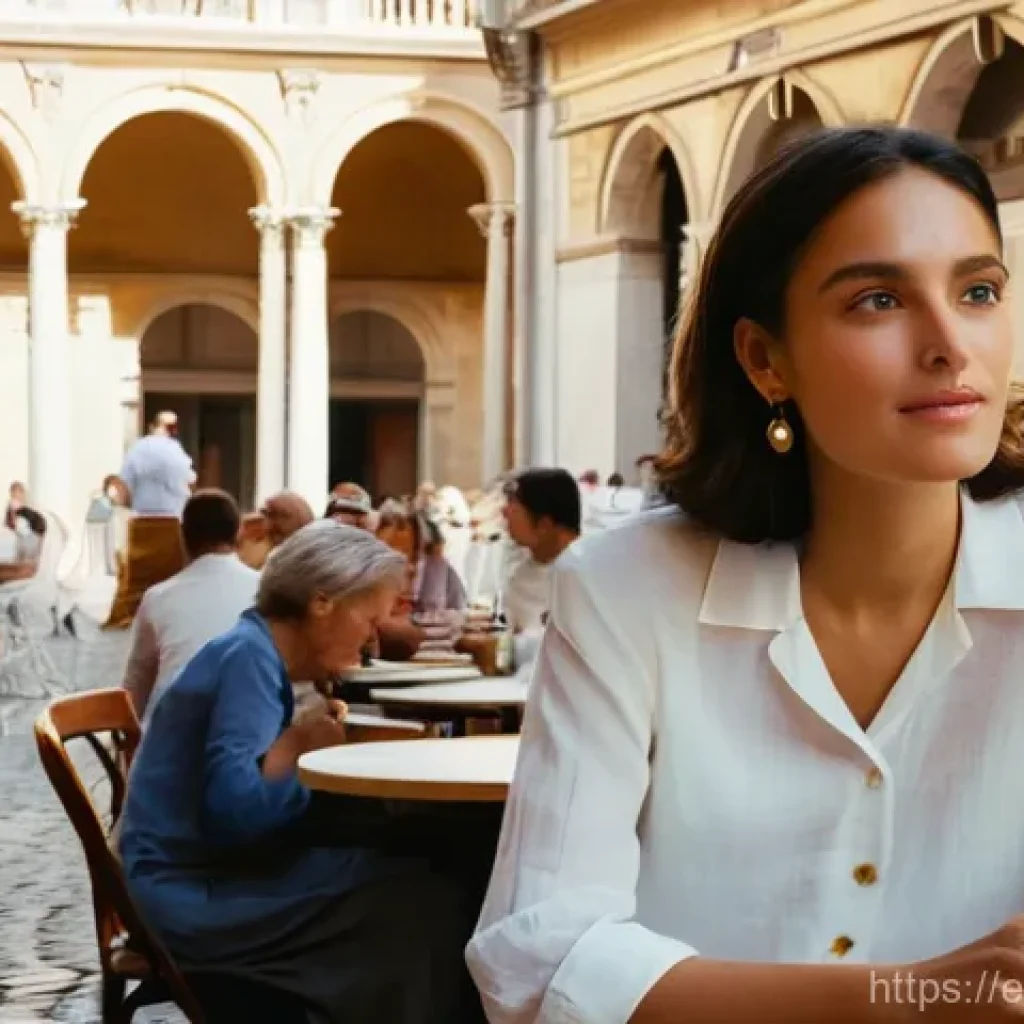이탈리아 테러 사건 사례 - **Vigilance in a Roman Piazza:** A wide shot depicting a vibrant, sun-drenched Roman piazza filled w...
