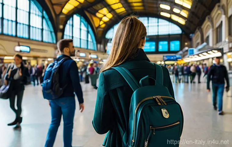 이탈리아 테러 사건 사례 - **Prepared Traveler, Digital Tools:** A focused shot of a male traveler in his mid-30s, wearing smar...